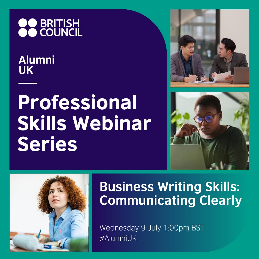 trBritish's tweet image. Did you study with a UK university? Then we've got a great opportunity! #AlumniUK is running a free Professional Skills Series! 🙌 Brush up on your business writing skills at our webinar: Business Writing Skills 1: Communicating Clearly 🗣️ 💻
📅 9 July: ow.ly/17XU50WiQAQ