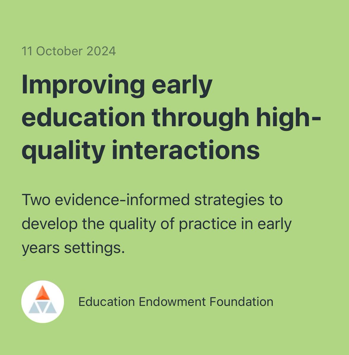 One Excellence English Hub (@oneexcellenceeh) on Twitter photo Thank you <a href="/NcleRSN/">Newcastle Research School</a> for your session focusing on strategic leadership in the early years! There’s so much research around best practice to support our schools. <a href="/EducEndowFoundn/">EEF</a> <a href="/educationgovuk/">Department for Education</a>
What a great Padlet with all the information in one place 😃
padlet.com/EEF_/strategic… Thank you <a href="/NcleRSN/">Newcastle Research School</a> for your session focusing on strategic leadership in the early years! There’s so much research around best practice to support our schools. <a href="/EducEndowFoundn/">EEF</a> <a href="/educationgovuk/">Department for Education</a>
What a great Padlet with all the information in one place 😃
padlet.com/EEF_/strategic…