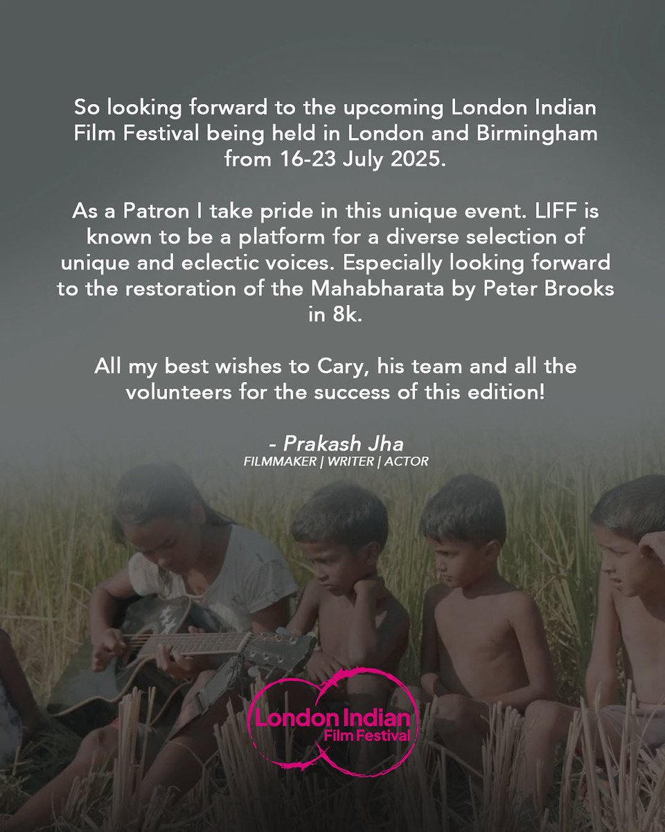 PrakashJhaProduction (@pjp_online) on Twitter photo Prakash Jha taking up a new role as Patron of London Indian Film Festival ahead of its launch <a href="/BritishFilmInst/">BFI</a> on 16th of July. Do check it out on londonindianfilmfestival.co.uk
See you there!
<a href="/LoveIFFestUK/">Indian Film Festival UK</a> <a href="/caryraj/">Cary Sawhney</a>
#LIFF2025 #Rifco2025 #BritishSouthAsianVoices #PrakashJha Prakash Jha taking up a new role as Patron of London Indian Film Festival ahead of its launch <a href="/BritishFilmInst/">BFI</a> on 16th of July. Do check it out on londonindianfilmfestival.co.uk
See you there!
<a href="/LoveIFFestUK/">Indian Film Festival UK</a> <a href="/caryraj/">Cary Sawhney</a>
#LIFF2025 #Rifco2025 #BritishSouthAsianVoices #PrakashJha