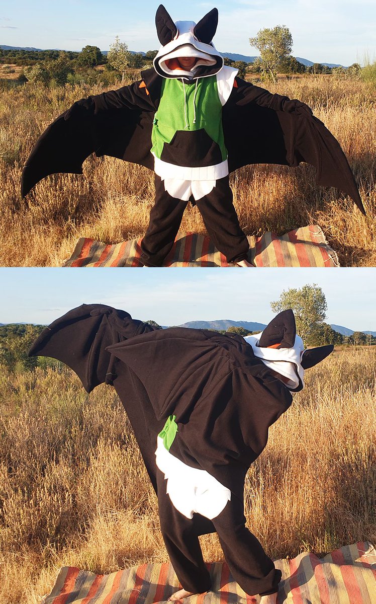 Just bat things. For @morgh.us 
This kigu features a removable hoodie that uses magnets to attach  through the wings!

#furry #furryart #onesie #bat #wings #winghands #fursuit