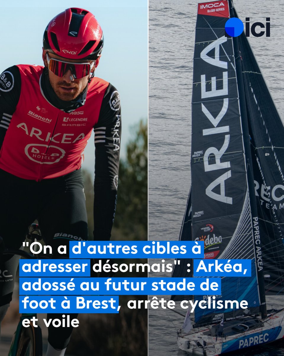 "On avait besoin de retrouver un nouvel élan et d'apporter de la variété"

Arkéa, qui arrête de sponsoriser deux équipes dans le cyclisme et la voile, précise sa stratégie alors que la banque donnera son nom au futur stade de foot de Brest

➡️ l.ici.fr/YVq