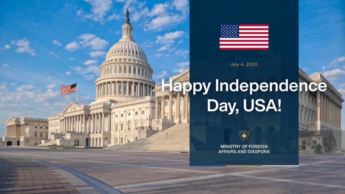 Today we celebrate the Independence Day of the United States, our closest ally and a true friend.

Kosova will always be grateful for your role in our freedom. Your values, enduring support &amp; friendship make us proud to be among your greatest supporters.

Happy 4th of July!

🇽🇰🇺🇸