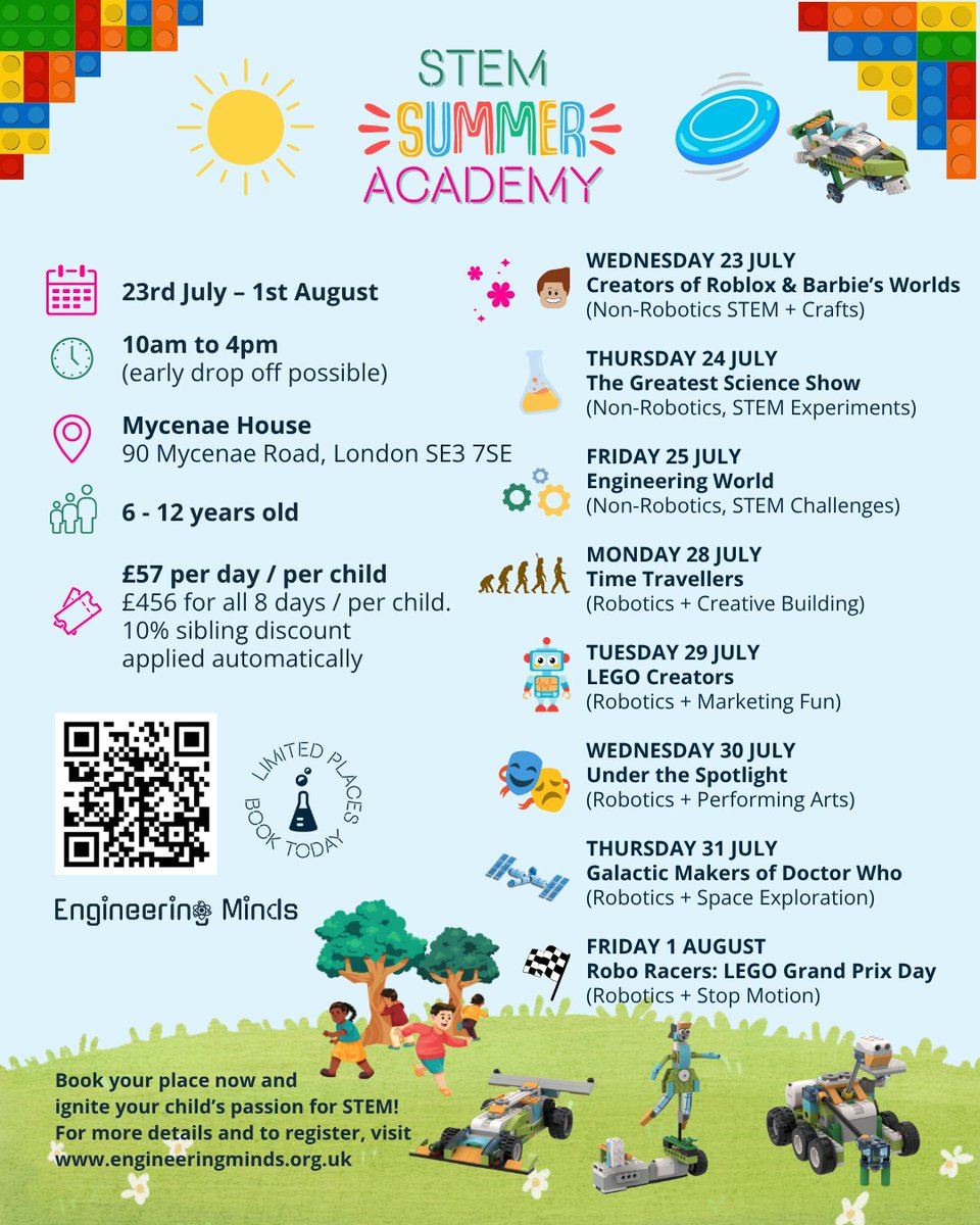 Mycenae House (@mycenaehouse) on Twitter photo Last spaces available for <a href="/EMindsUkClub/">Engineering Minds UK Club</a>'s exciting #STEM Summer Academy from 23 Jul - 1 Aug
8 unforgettable days of creative exploration, science fun & LEGO Engineering - including both hands-on crafting & Robotics.
For more info & to sign up visit engineeringminds.org.uk/book-our-schoo… Last spaces available for <a href="/EMindsUkClub/">Engineering Minds UK Club</a>'s exciting #STEM Summer Academy from 23 Jul - 1 Aug
8 unforgettable days of creative exploration, science fun & LEGO Engineering - including both hands-on crafting & Robotics.
For more info & to sign up visit engineeringminds.org.uk/book-our-schoo…