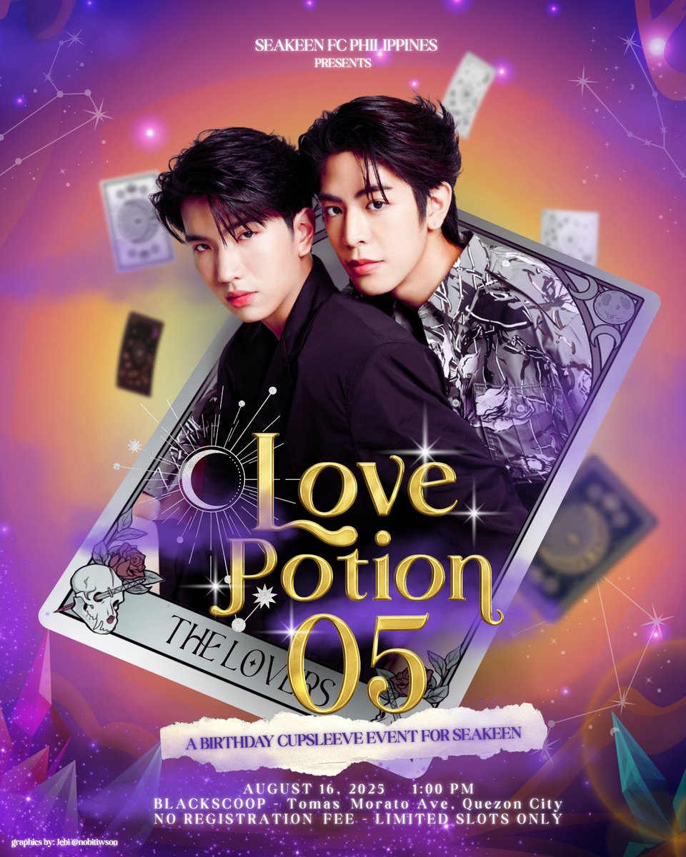 seakeenPH's tweet photo. 🌸 LOVE POTION 05 🌸

Ready to get love-spelled? 
SeaKeen PH invites you this coming August 16th to fall under a sweet spell at our magical celebration:

Love Potion 05: A cupsleeve event in celebration of Sea and Keen’s birthdays! 🎂

#LovePotion05 
#sea_ta_lay #keenkeno https://t.co/mqfHIh3AYB