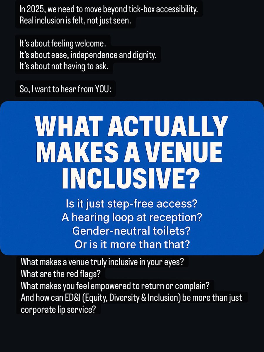 CateringHot's tweet photo. Drop your thoughts, stories, and suggestions below 👇🏻 

#InclusionMatters #AccessibilityForAll #AxEdible #EquityAndInclusion #DisabledVoices #RealAccessibility #NothingAboutUsWithoutUs https://t.co/6QKQMATqNX