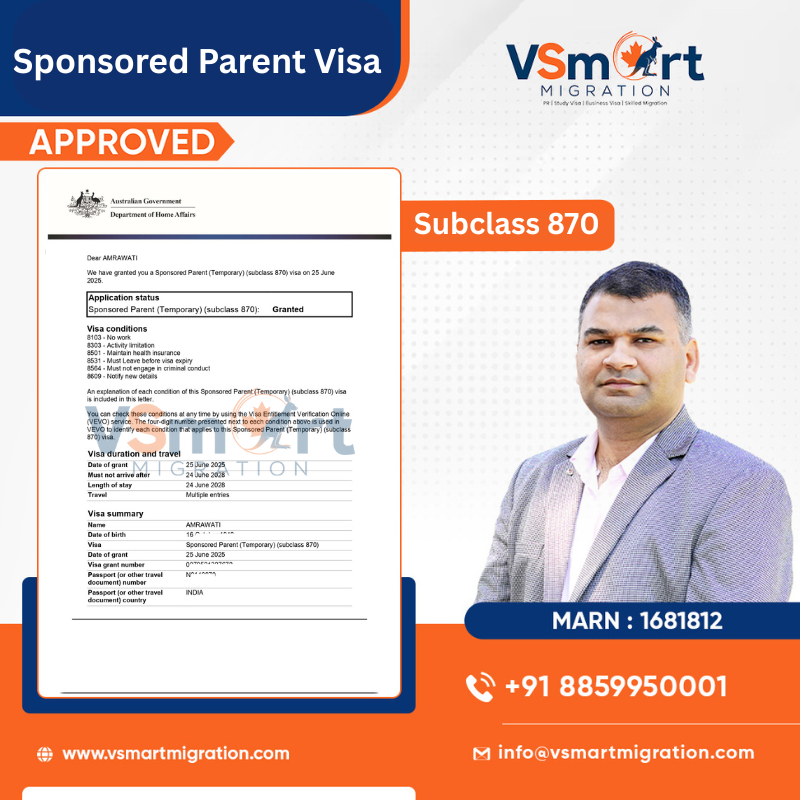 vsmartmigration's tweet photo. 𝐒𝐮𝐛𝐜𝐥𝐚𝐬𝐬 𝟖𝟕𝟎 (𝐒𝐩𝐨𝐧𝐬𝐨𝐫𝐞𝐝 𝐏𝐚𝐫𝐞𝐧𝐭 𝐕𝐢𝐬𝐚) 𝐆𝐑𝐀𝐍𝐓𝐄𝐃 𝐟𝐨𝐫 𝐚𝐧 𝟖𝟑-𝐘𝐞𝐚𝐫-𝐎𝐥𝐝 𝐌𝐨𝐭𝐡𝐞𝐫 𝐟𝐫𝐨𝐦 𝐈𝐍𝐃𝐈𝐀!

🌐  https://t.co/It6NxlwS84

#VisaGrant #Subclass870 #ParentVisaAustralia #VSmartMigration #VisaApproved #AustraliaVisa #Reunited https://t.co/7VZnmD1ks6