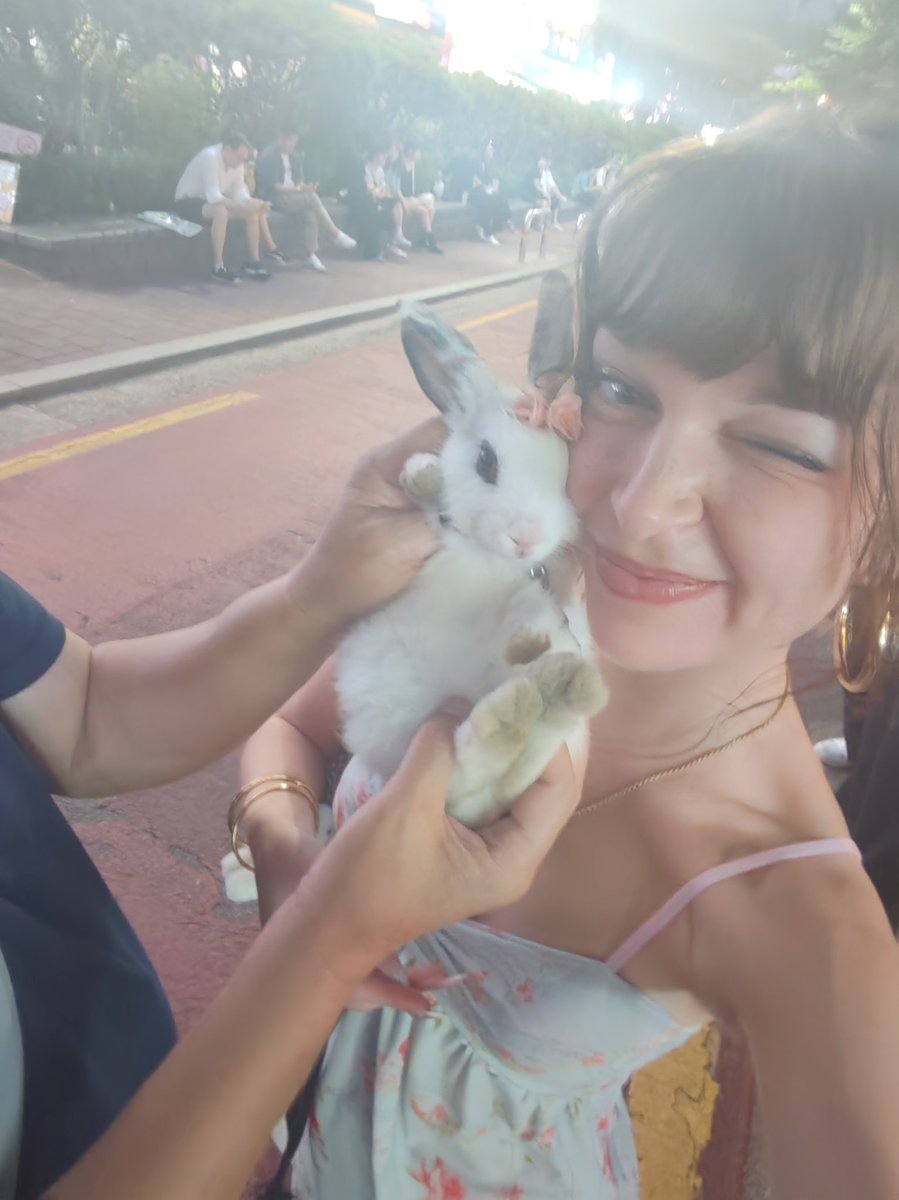 apocalipss_'s tweet image. this guy told me to take a selfie with his rabbit???