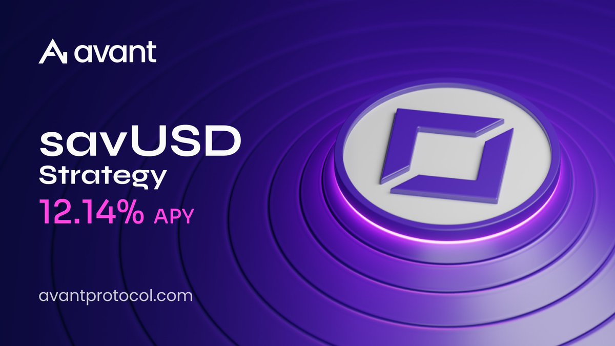 Weekly $savUSD Strategy Performance Update:    
🔹 APY: 12.14%    
📷 TVL: $76.80M      

Earn Smarter with Avant.