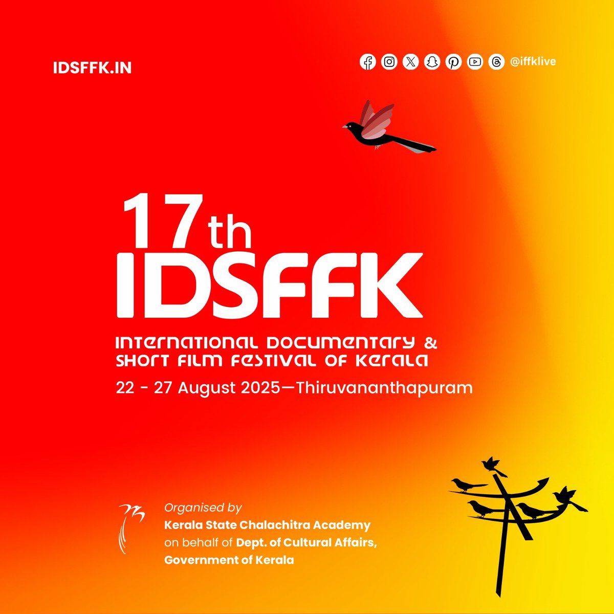 The 17th International Documentary and Short Film Festival of Kerala (IDSFFK) will now take place from 22 to 27 August 2025. #filmfestival #idsffk #documentaries #shortfilm #Kerala