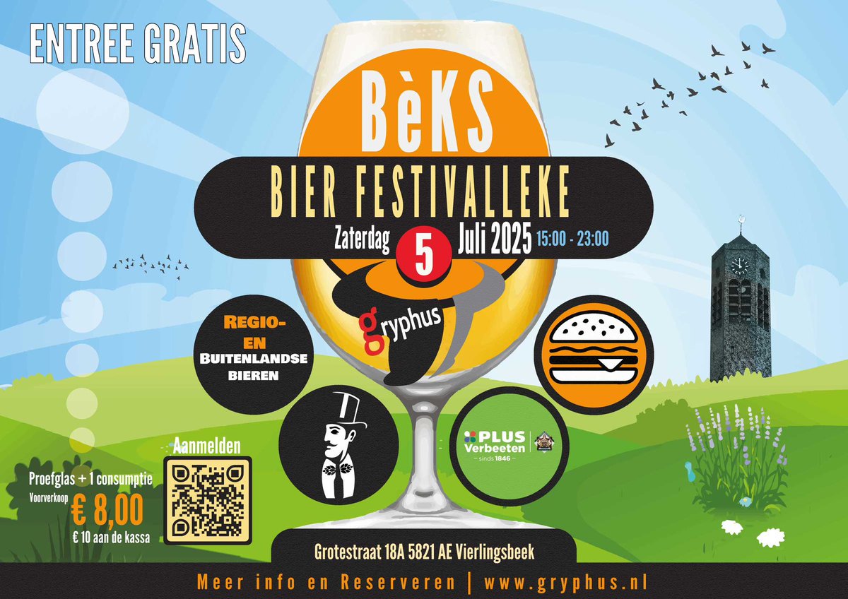 GryphusInfo's tweet photo. Morgen 𝗯𝗶𝗷 𝗚𝗿𝘆𝗽𝗵𝘂𝘀:

het 𝗕È𝗞𝗦 𝗕𝗜𝗘𝗥𝗙𝗘𝗦𝗧𝗜𝗩𝗔𝗟𝗟𝗘𝗞𝗘

Heerlijk genieten van verschillende bieren en heerlijke BBQ-gerechten in onze sfeervol ingerichte en verlichte tuin. 

> Entree: gratis
> Biertickets: €8 / €10
> Meer info: https://t.co/lmuZBmFt28 https://t.co/vfVVMDIWbG