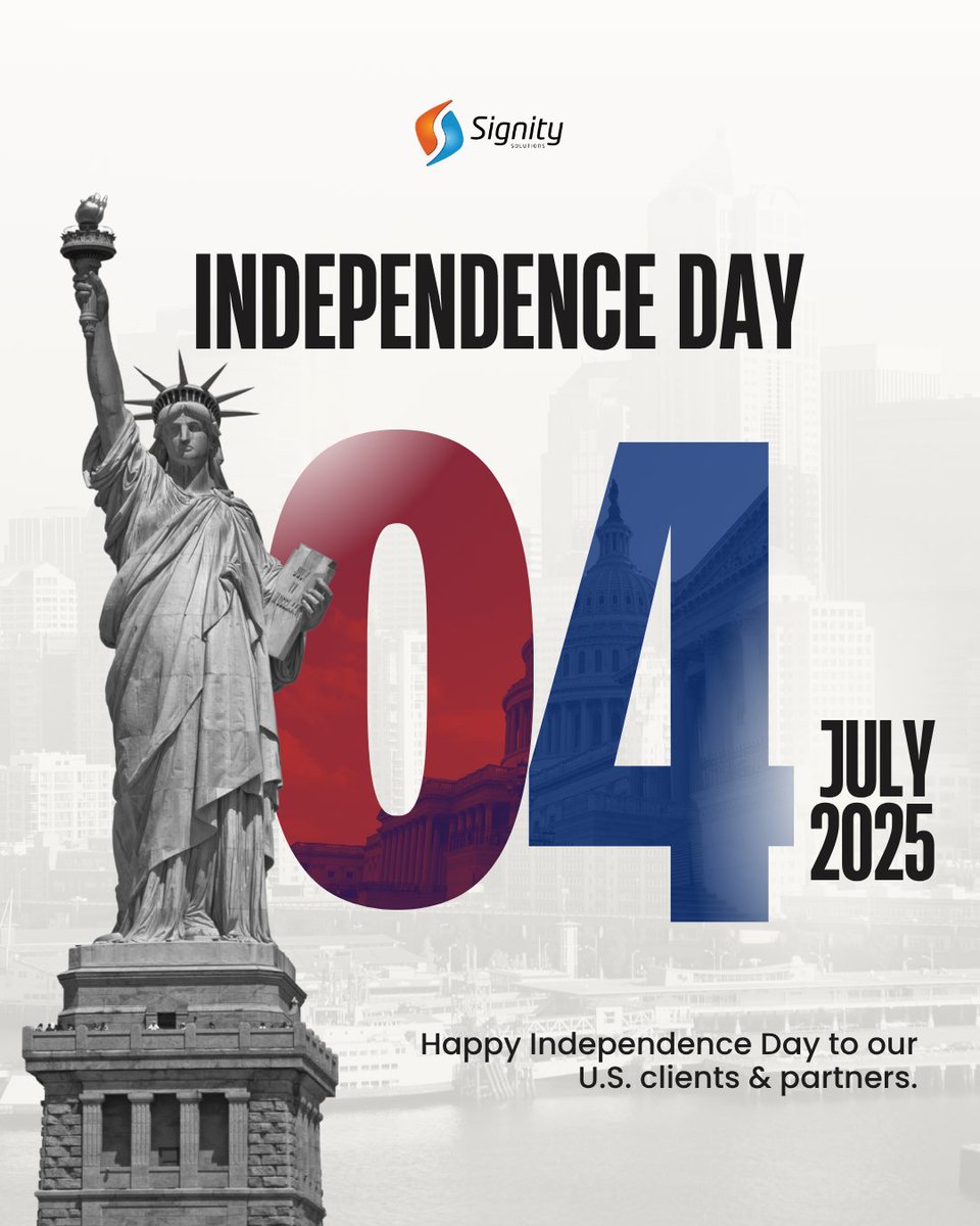 To all our American clients, thank you for trusting us to build, scale, and succeed together.
From all of us at Signity Solutions—wishing you a bright and meaningful 4th of July.

#Independenceday #fourthofjuly #usa #techpartners #usabusiness #proudtopartner #freedom
