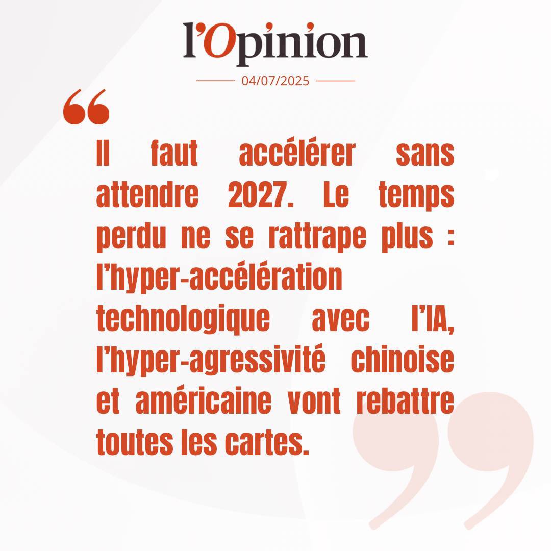 Le mot « croissance » est porté disparu dans le débat public national.

Mon interview dans <a href="/lopinion_fr/">l'Opinion</a> pour alerter sur le risque de décrochage et appeler à de nouvelles réformes.

👇

lopinion.fr/politique/davi…