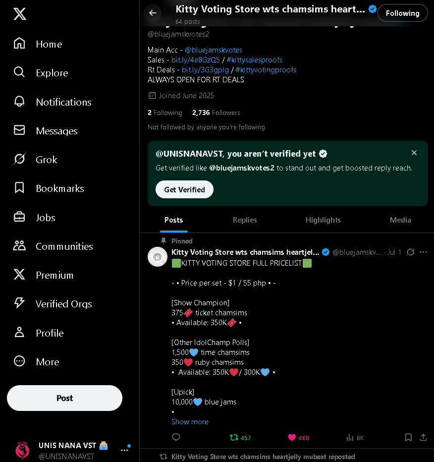 UNIS NANA VST 🗳️ tweet media