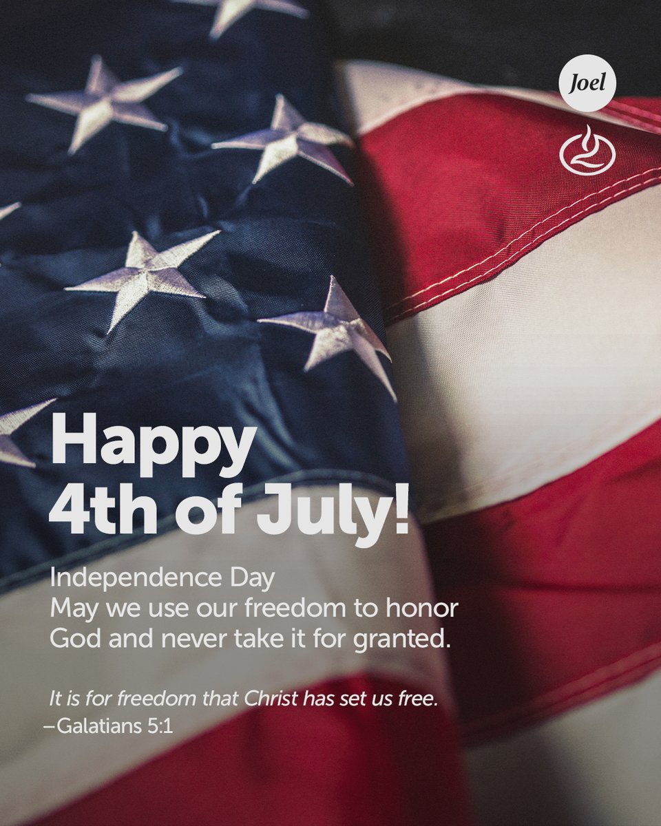 JoelOsteen's tweet image. Grateful for the freedom we have and the God who gives it. 🇺🇸
"Blessed is the nation whose God is the Lord." Psalm 33:12
God bless America!