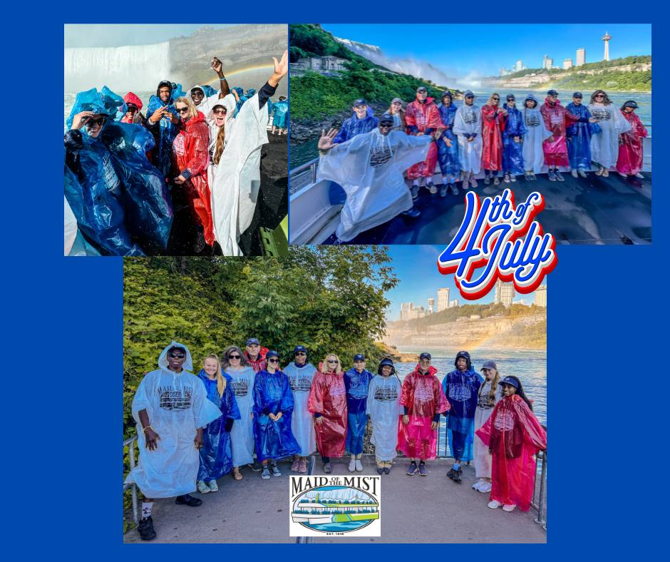 We've gone 𝐑𝐞𝐝, 𝐖𝐡𝐢𝐭𝐞, 𝐚𝐧𝐝 𝐁𝐥𝐮𝐞 🇺🇸 Get your patriotic ponchos this Fourth of July Weekend as we celebrate the USA. maidofthemist.com