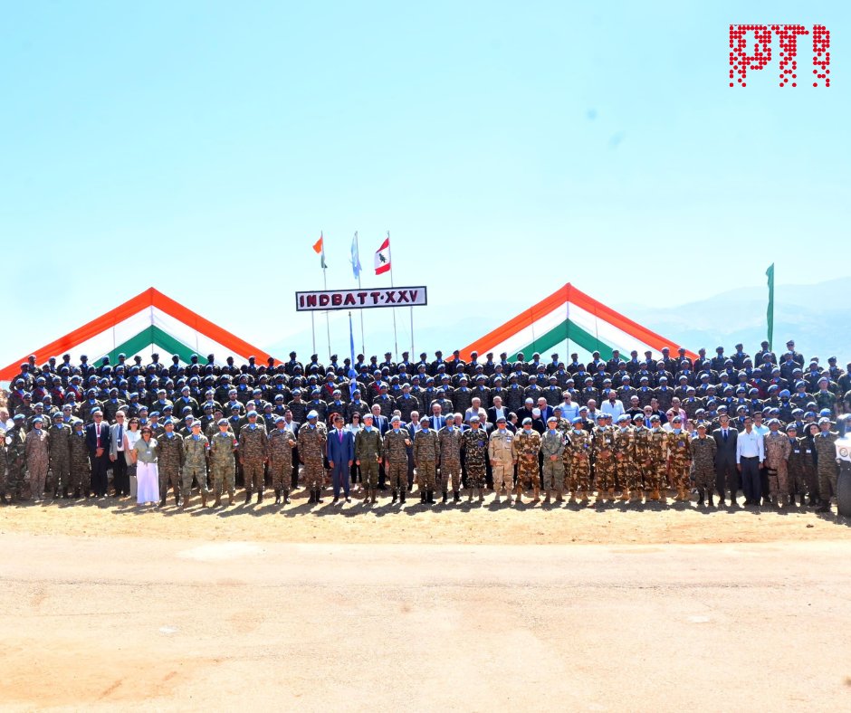 PHOTO | Lebanon: Indian Battalion under UNIFIL marks Transfer of Authority as INDBATT XXV (Madras Regiment) hands over duties to INDBATT XXVI (Grenadiers Regiment) in a solemn military ceremony. The event featured a ceremonial flag handover, parade, and the induction of India's