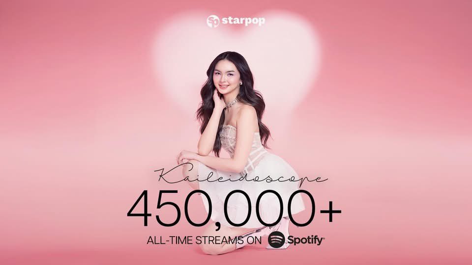 MegaKapamilya's tweet photo. 450K AND COUNTING! 🔥

We did it again, Kaimates, KaiKyle, Kairens, and Kairains—umabot na sa 450K+ streams ang Kaileidoscope! 🙌 

Let’s go for the next milestone: Road to 1M? 😍

#Kaileidoscope #KaiMontinola #MEGAkapamilya https://t.co/GWWmsc7yIL