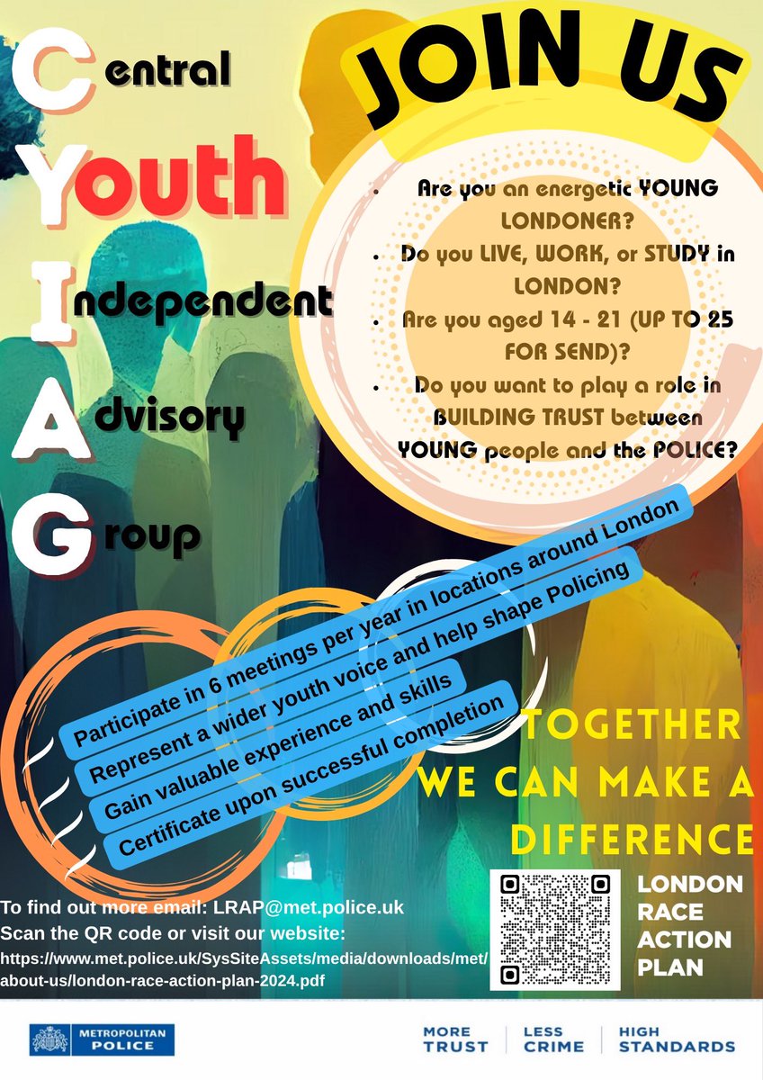 MPSCommunities's tweet image. The MPS invites you to join our Central Youth Independent Advisory Group (CYIAG). #community #BeTheChange