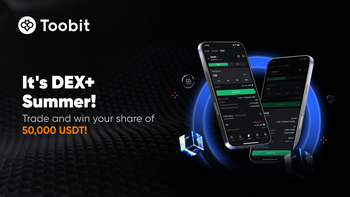 Toobit_official's tweet image. 🌟 Ready to level up your trades?
DEX+ just launched fresh pairs + a chance to win from 50,000 USDT in prizes!
Don’t miss out — trade and win! @ToobitDexPlus 

Join now 👉 bit.ly/400rPNI 
📆  Event dates: July 4 to July 18, 2025

#TradeToWin #ToobitDEX #CryptoLife
