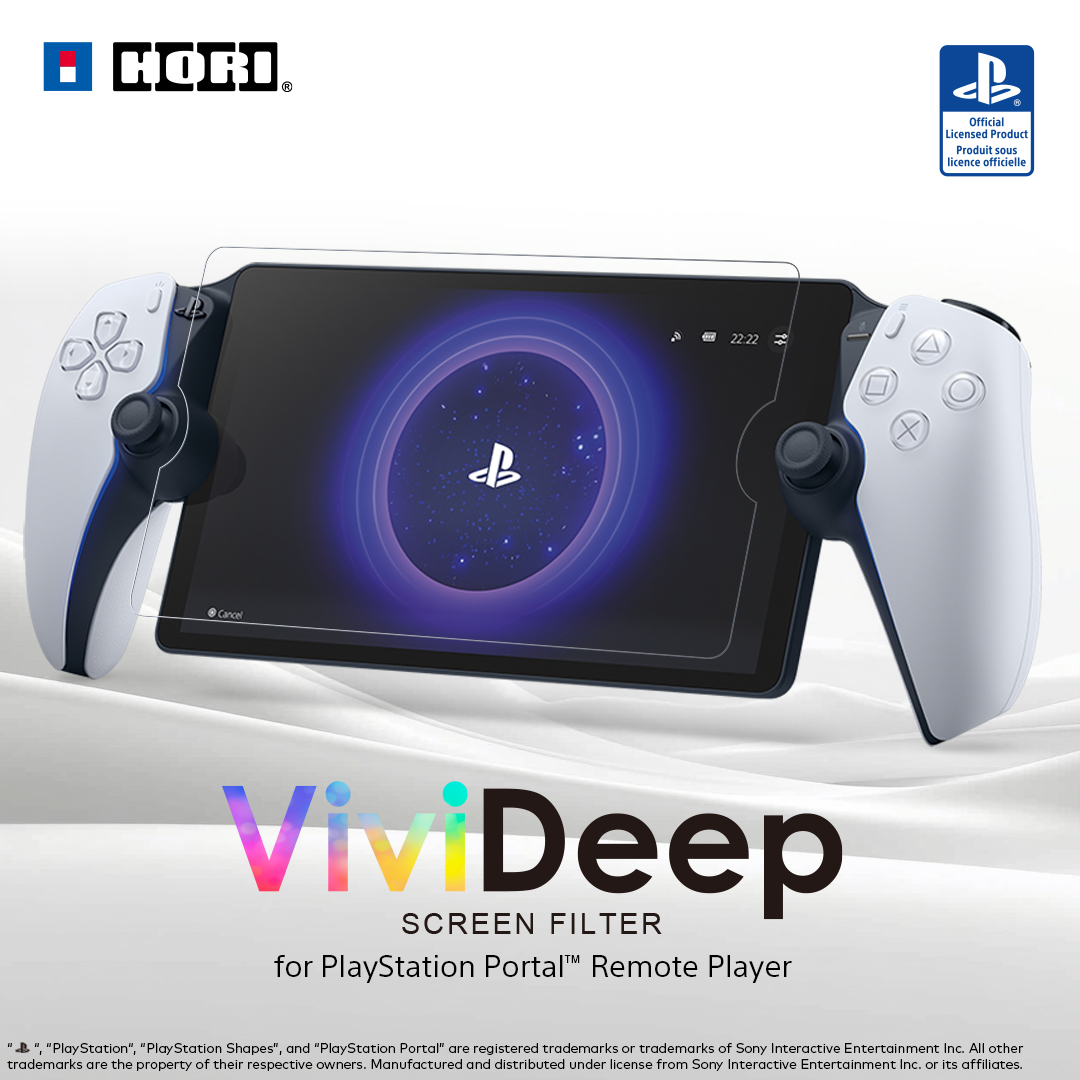 HORI_Europe's tweet image. Introducing the #HORI ViviDeep Screen Filter for the #PlayStation Portal!
Applies easily and cuts out glare for vibrant screen colors. Wipe away smudges with ease.
Available soon @Amazon.

#HORIgaming