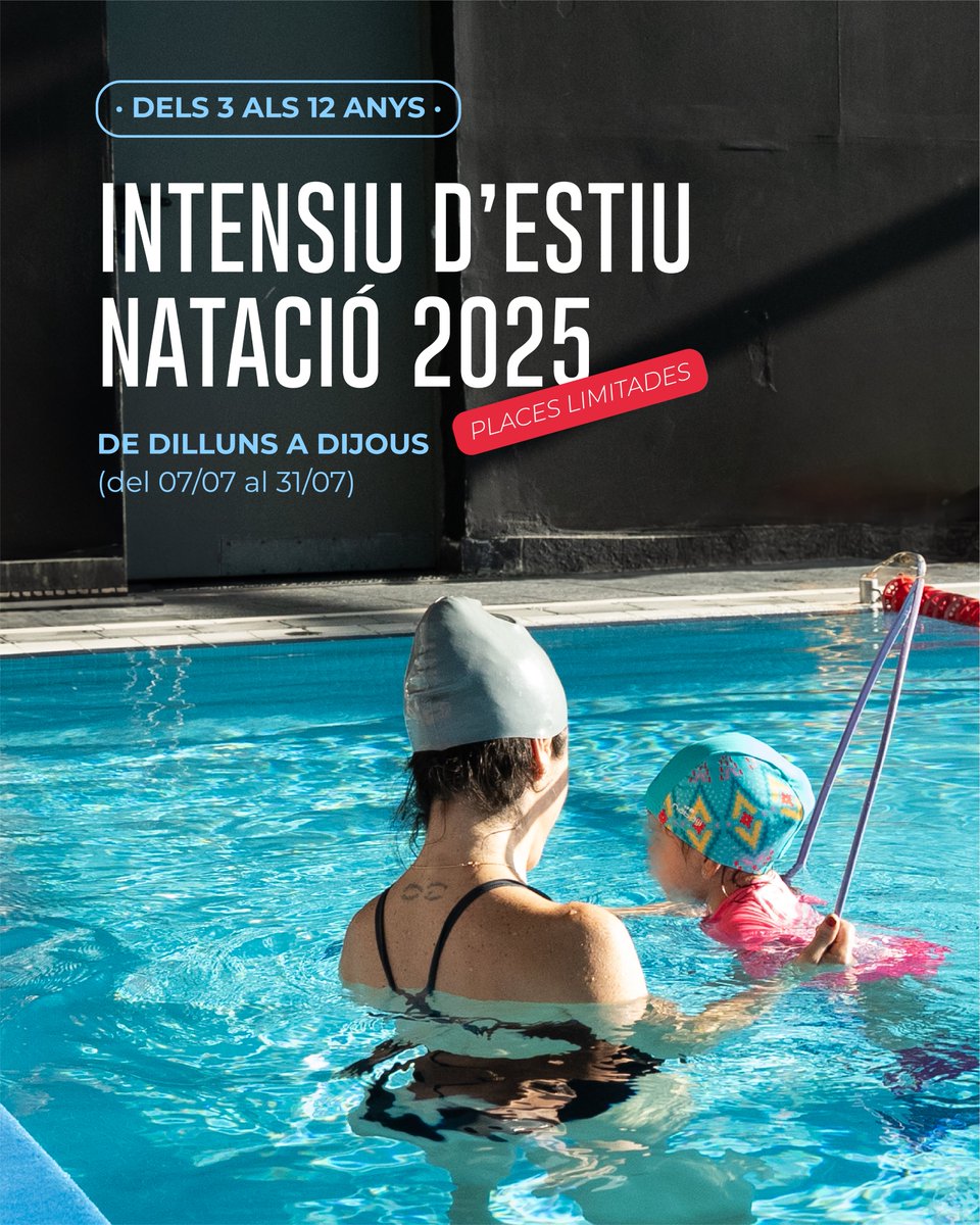 🔵⚫️ Del 30 de juny al 31 de juliol, de dilluns a dijous, obrim intensiu de natació per ser els més pro sota l’aigua. ✌🏻

👧👦 Per a nens i nenes de 3 a 12 anys
 ⚠️ Places limitades (i a punt d’esgotar-se!)
 📍 T’ho perdràs? Reserva ja la teva a recepció!

#bategablauinegre