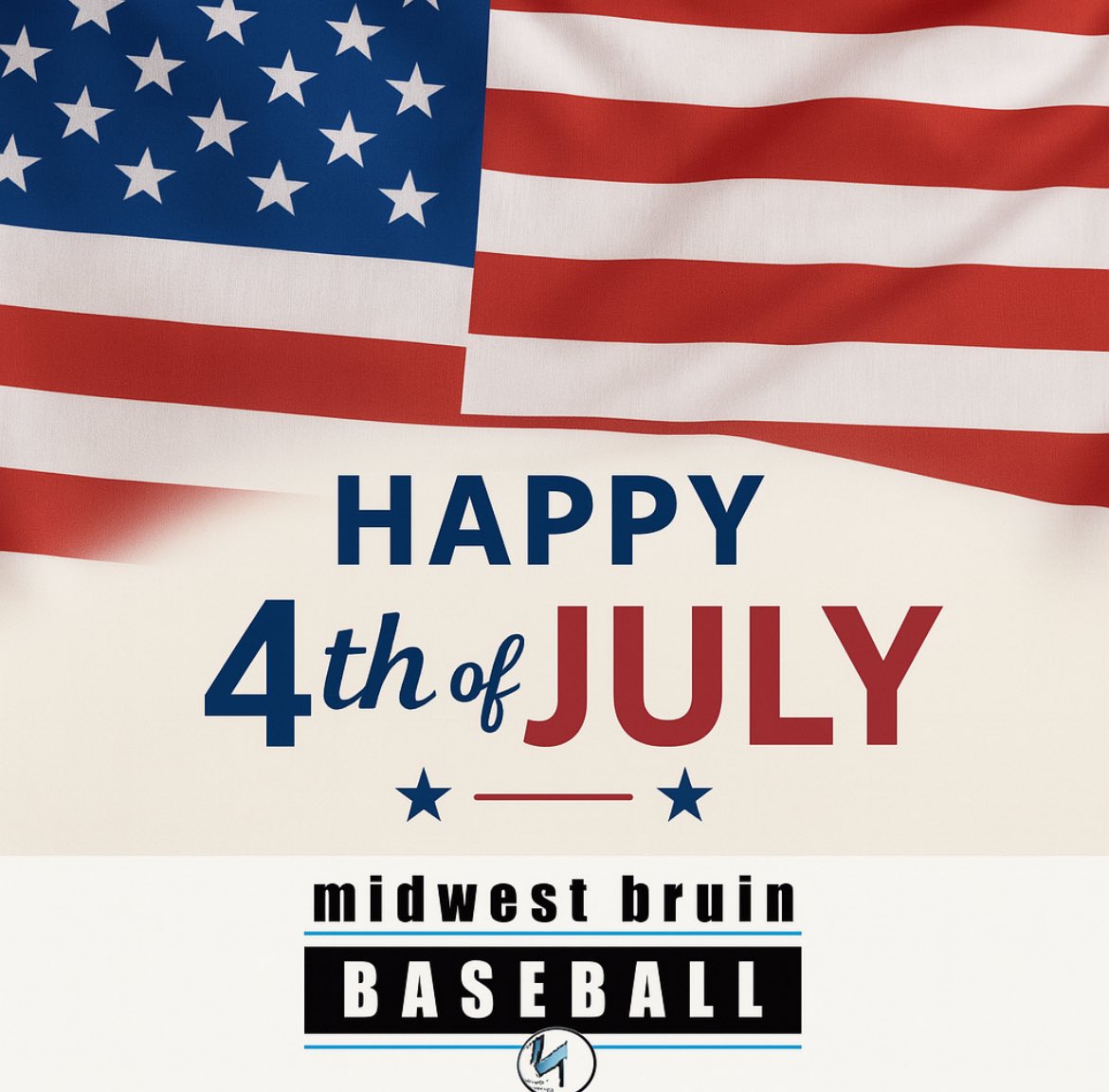 🎆🇺🇸 Happy 4th of July from Midwest Bruin Baseball! ⚾️ 

Wishing our players, families, and fans a safe &amp; fun holiday celebrating freedom and America’s pastime. ❤️💙 

#Happy4th #MWB #BaseballLife