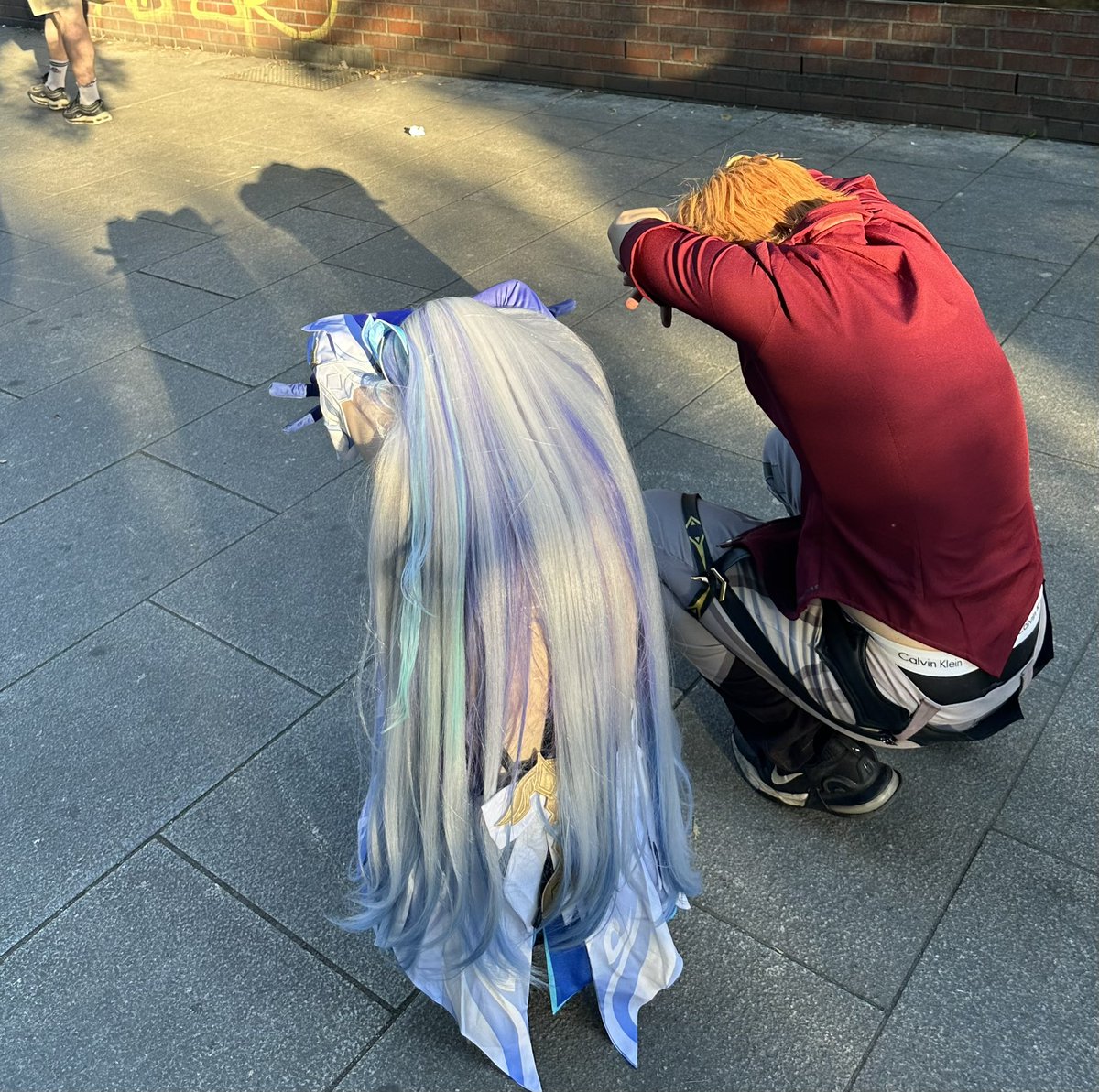 Zaryinx's tweet photo. Childe and Skirk doing this trend.🥰@vontrug https://t.co/QKecz0pcxm