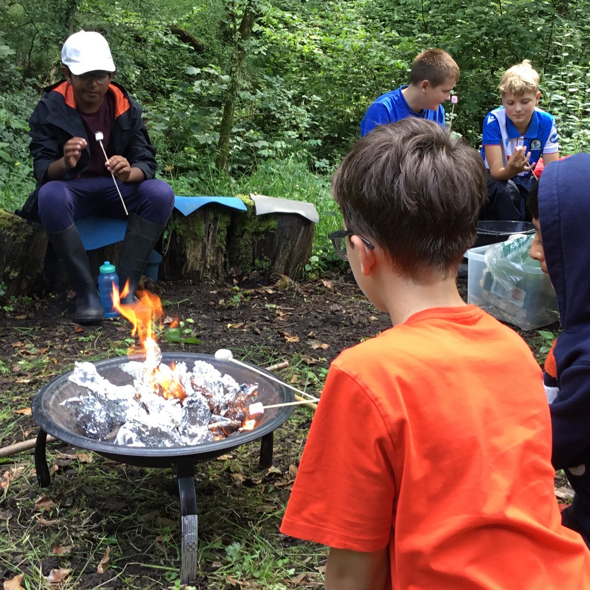 Toasted marshmallows and baked apples on the campfire with Year 6 in Forest School this week!