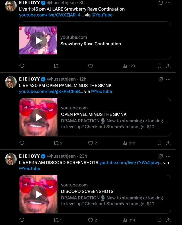 Just another cheerful reminder that Hussy sat in front of a DC judge and told her that he was too depressed to be online, can't work, cries at night, and has nightmares because of AK.