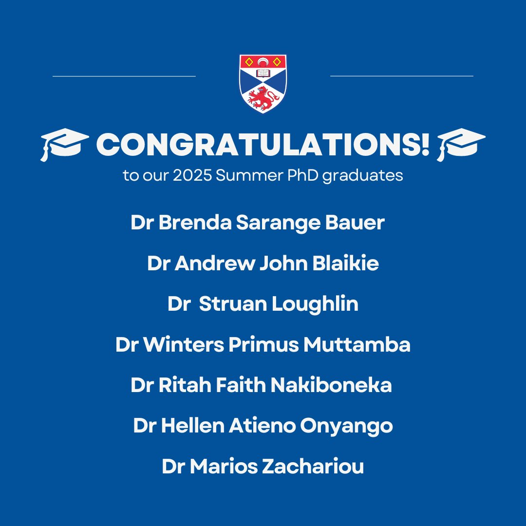 👏Congratulations to today's Medicine PhD graduates! 

Your research spans global health, diagnostics, AI, and more — a remarkable contribution to science and society. 

We so enjoyed being part of this academic journey with you! #ForeverSaints #EverToExcel