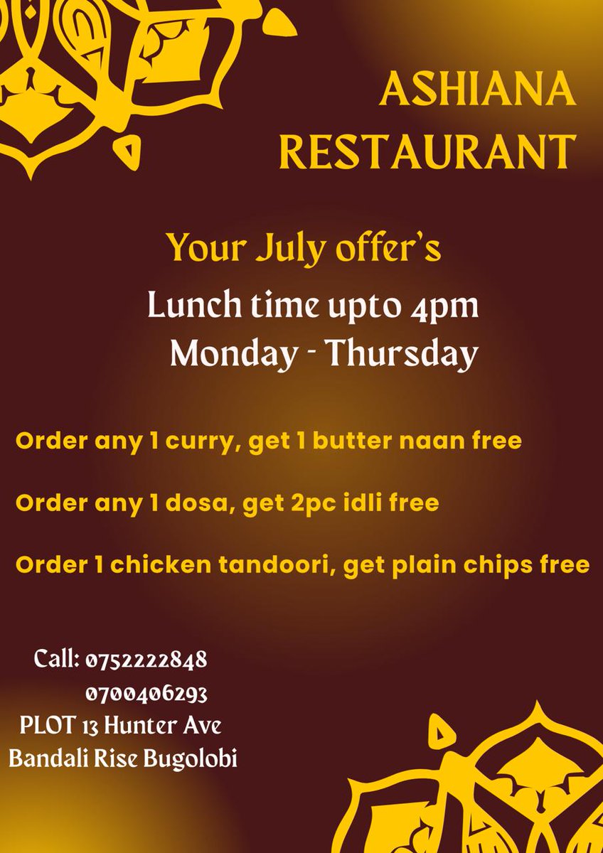 Ashiana Restaurant Bugolobi (@ashianabugolobi) on Twitter photo 