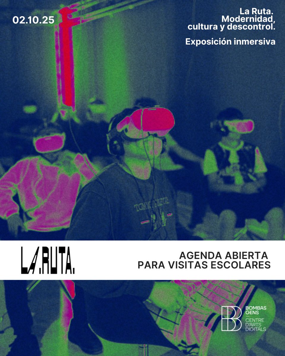 ¡AGENDA ABIERTA PARA VISITAS ESCOLARES!
Visita la nueva exposición inmersiva ‘La Ruta. Modernidad, cultura y descontrol’ con tu alumnado a partir de octubre.

→ Sesión informativa exclusiva para profesorado en septiembre
Ven a conocer en primicia el contenido de esta nueva