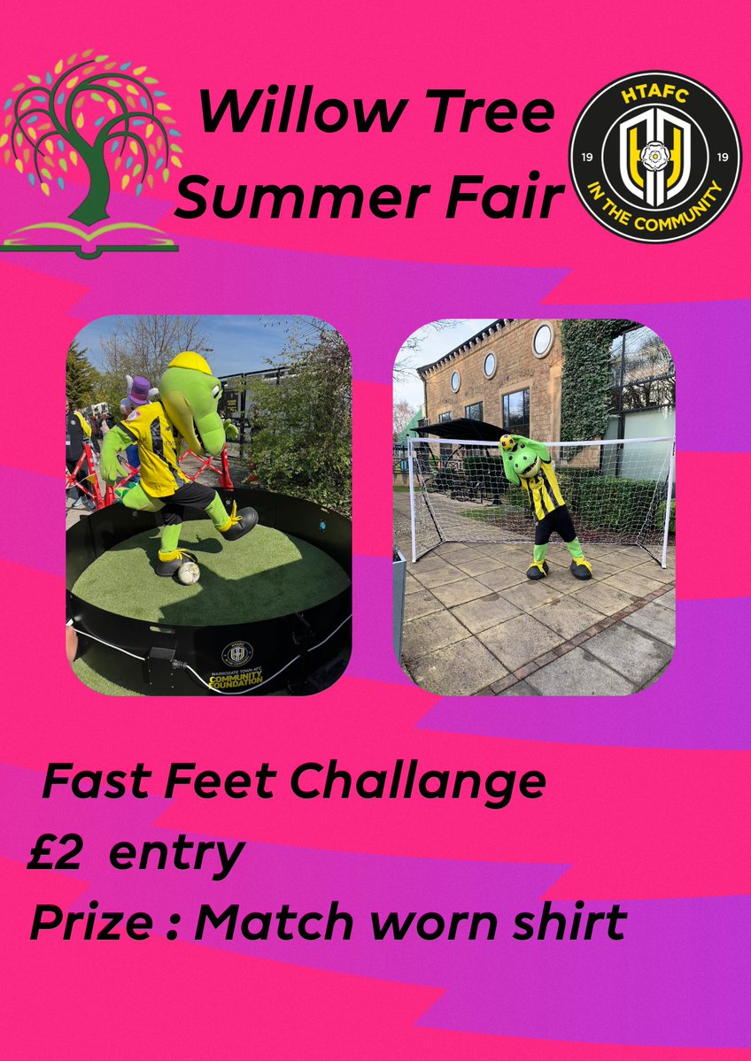 We will be at Willow Tree Primary school for their summer fair 5-7pm today with our fast feet game, come down and win yourself a signed shirt!