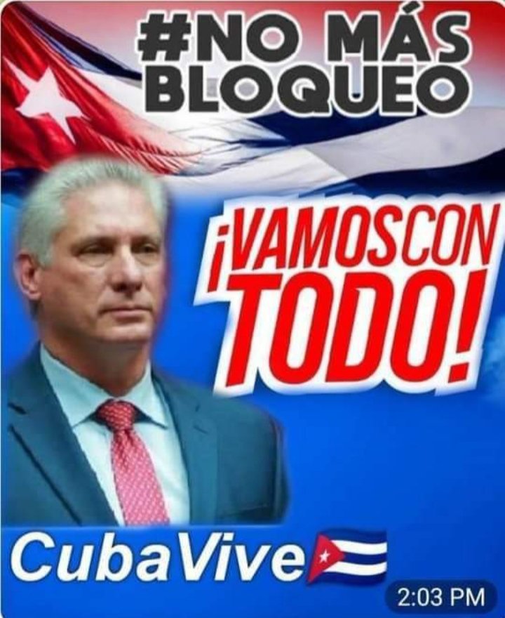 Ismael Gonzalez (@ismaelcuba5) on Twitter photo #CubaVencerá
#UnidadYCompromiso
Saludos Guerrer@s 🌿🇨🇺 y 🌎🌏🌍🛡⚔️☕️💪♥️🌴!!!
"... Al <a href="/PartidoPCC/">Partido Comunista de Cuba</a> nada le es ajeno!
Por eso a debate y en combate los problemas y cuestiones medulares de la organización, la Revolución y del pueblo! #CubaVencerá
#UnidadYCompromiso
Saludos Guerrer@s 🌿🇨🇺 y 🌎🌏🌍🛡⚔️☕️💪♥️🌴!!!
"... Al <a href="/PartidoPCC/">Partido Comunista de Cuba</a> nada le es ajeno!
Por eso a debate y en combate los problemas y cuestiones medulares de la organización, la Revolución y del pueblo!