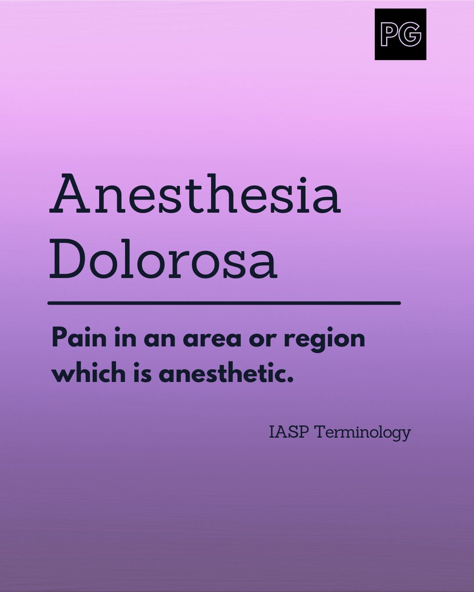 🧩 Anesthesia Dolorosa:  a term that sounds like a contradiction, but it’s a very real and challenging pain condition. This is just one of the critical terms we unpack in our Pain Terminology Guide. 👀 Keep your eyes peeled — it’s FREE and coming soon!