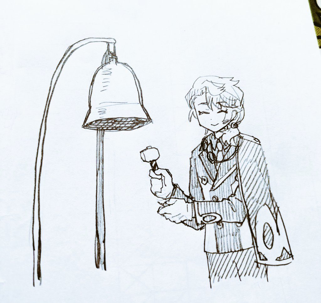 家族が上場の鐘を鳴らす社長描いてくれたんだけど！？！？笑顔がかわいすぎる上に手袋がえっちすぎる　上場おめでとう🥹🍾🎊🔔💰🫜👏（は？）