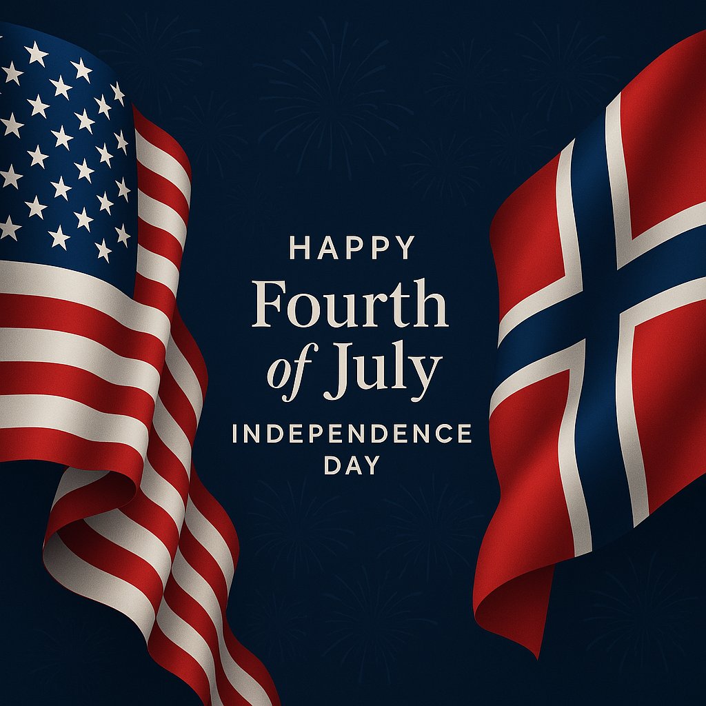 𝗛𝗮𝗽𝗽𝘆 𝗙𝗼𝘂𝗿𝘁𝗵 𝗼𝗳 𝗝𝘂𝗹𝘆!
From our team in Orlando to our roots in Norway, we wish all our colleagues, partners, and friends in the U.S. a joyful and meaningful celebration!

#3DP #FourthOfJuly #IndependenceDay