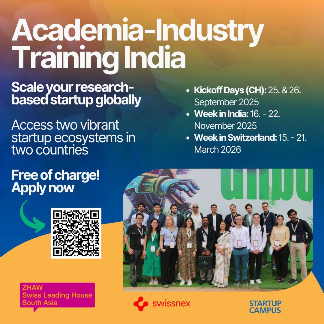 FONGIT (@fongit1) on Twitter photo ๐ฎ๐ณ Apply to join Academia-Industry Training (AIT) India, a Swiss Leading House South Asia program in partnership with <a href="/swissnexindia/">Swissnex in India</a> and STARTUP CAMPUS Switzerland.
๐
Application Deadline: 20 July
๐ Get all the details: buff.ly/ifvV2qU ๐ฎ๐ณ Apply to join Academia-Industry Training (AIT) India, a Swiss Leading House South Asia program in partnership with <a href="/swissnexindia/">Swissnex in India</a> and STARTUP CAMPUS Switzerland.
๐
Application Deadline: 20 July
๐ Get all the details: buff.ly/ifvV2qU