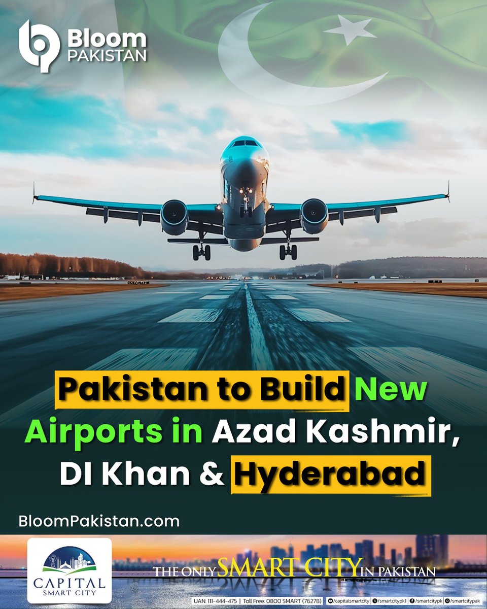 bloom_pakistan's tweet photo. The Pakistan Airports Authority (PAA) is launching a major aviation overhaul with new airport projects in Mirpur (Azad Kashmir).
Read More:
https://t.co/WXlGNLzd73
#BloomPakistan @GovtofPakistan #NewAirportsPakistan #AviationUpdate #PakistanInfrastructure #TravelPakistan #AirportDevelopment #PakistanNews #AirTravelPK