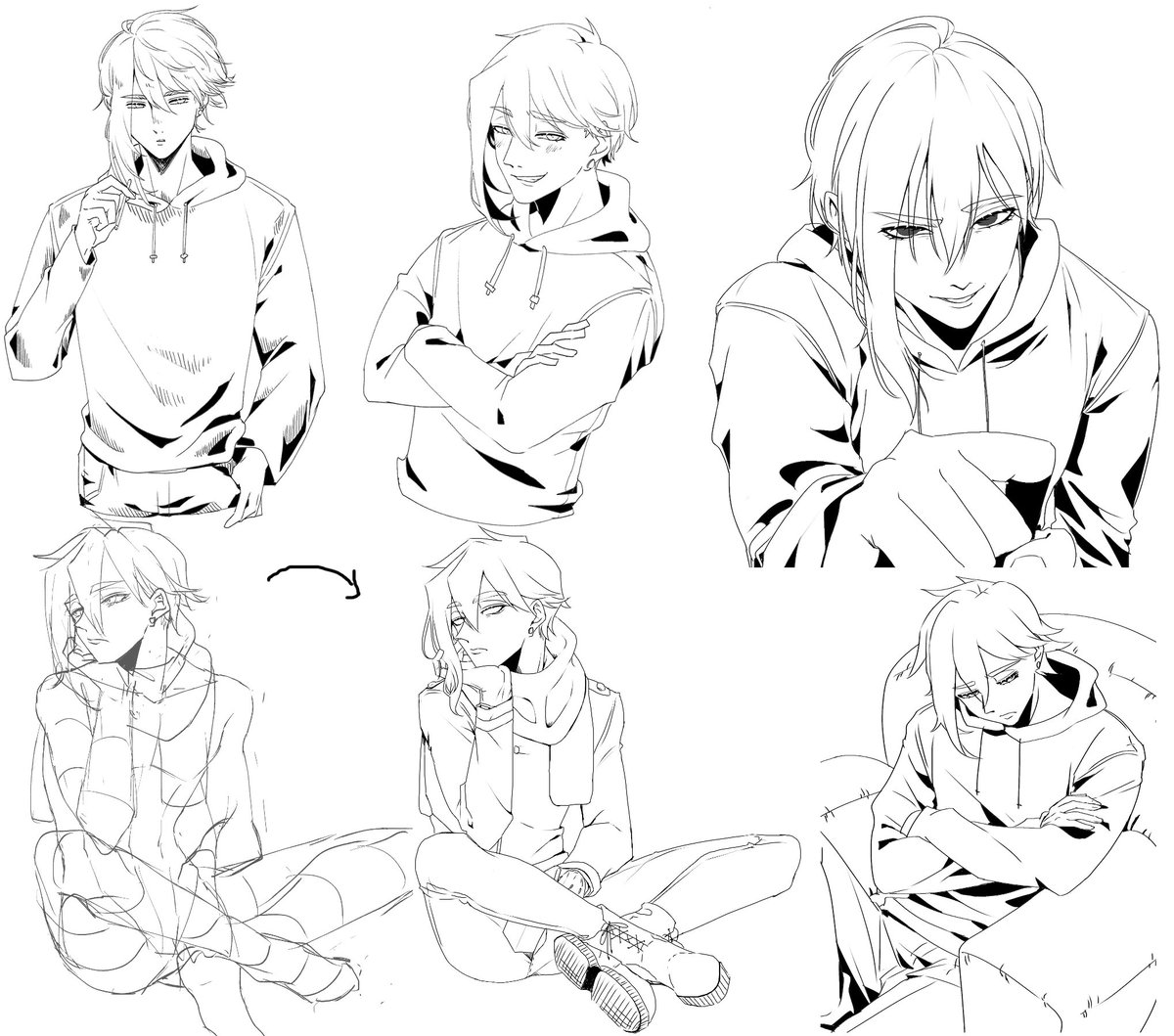 amazaki_26's tweet photo. 線画寄せ集めてみた。ちかいうち塗り絵としてシブにあげようかな https://t.co/zcYA1dGsLW