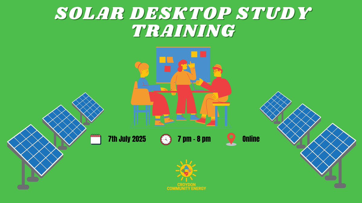 Join the Solar Desktop Study Training on July 7, 2025, from 19:00 to 20:00! Learn the skills needed for effective site assessments for solar PV systems. Sign up today: wix.to/wCguFUu #SolarPower #Training #RenewableEnergy