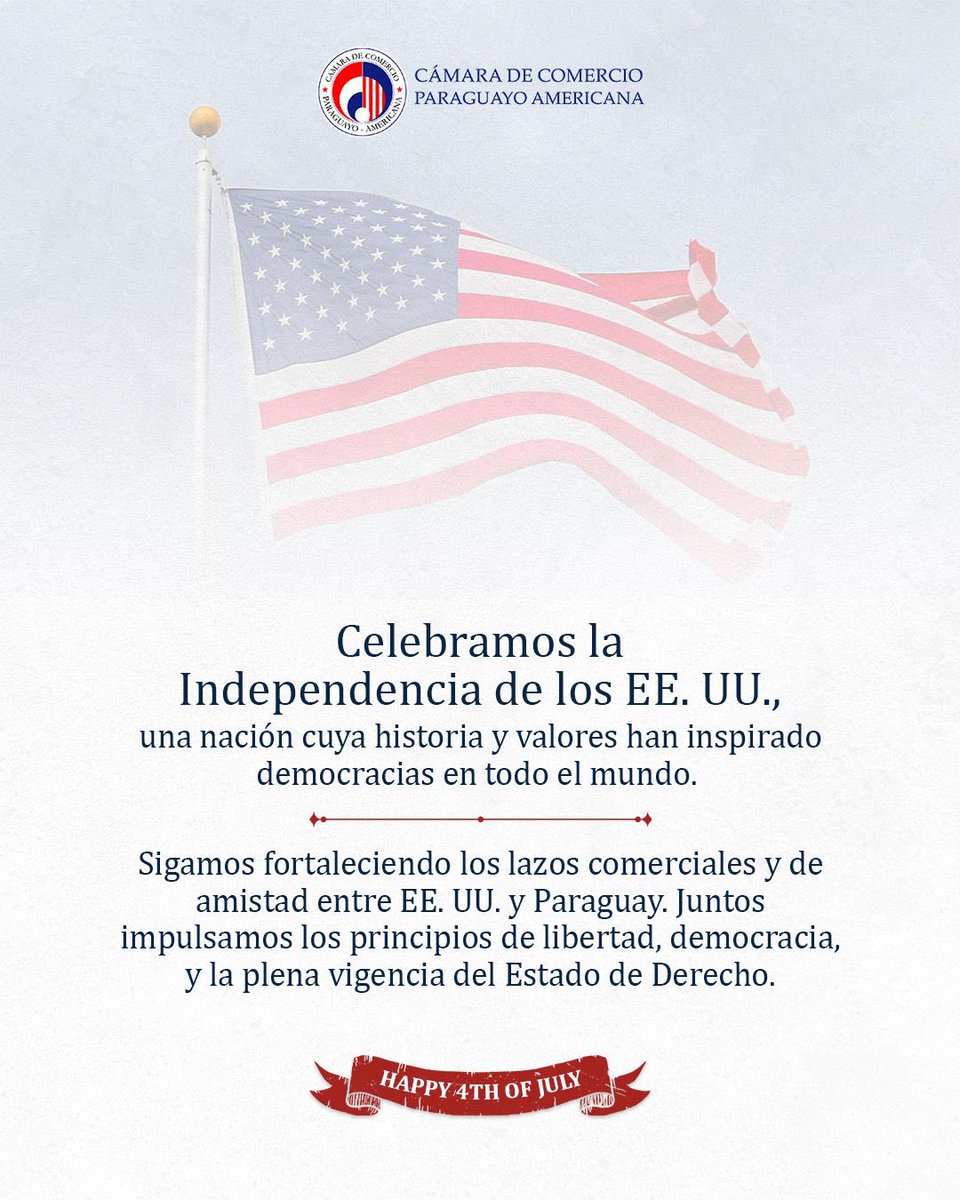 ✨🇺🇸 Conmemoramos el 249° aniversario de la Independencia de los Estados Unidos y celebramos la histórica amistad que une a nuestros pueblos.

Happy 4th of July! 🎉