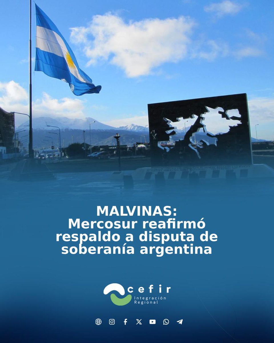 En el marco de la LXVI Cumbre de presidentes del Mercosur, se emitió la Declaración Especial sobre la Cuestión de las Islas Malvinas.

Allí reafirmaron la importancia de garantizar a la región como zona de paz.

cefir.org.uy/mercosur-brasi…