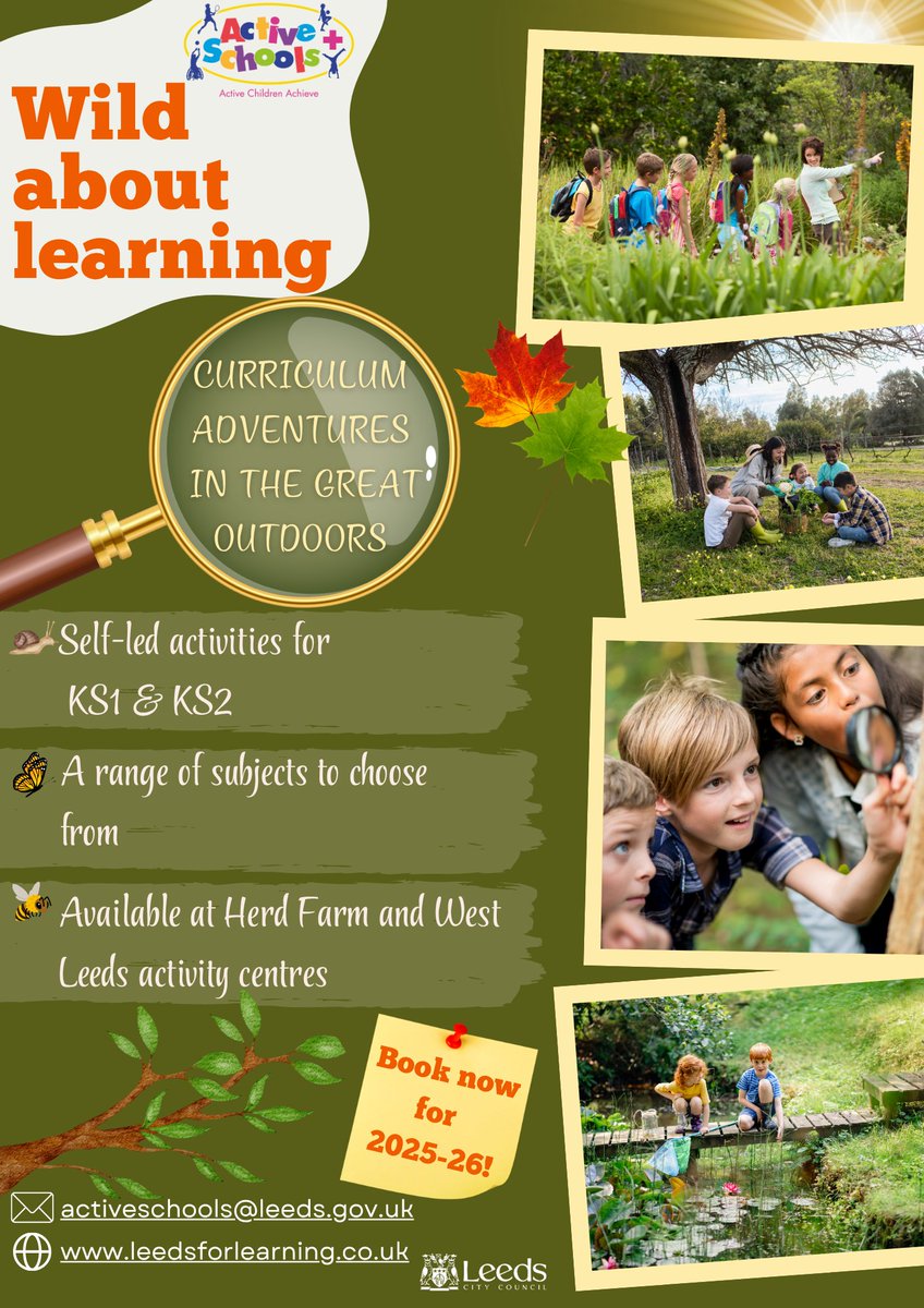 Active Schools+ (@leedsactiveschs) on Twitter photo Looking ahead to next year? Why not take advantage of these budget-friendly, self-led sessions in beautiful, local surroundings? #outdoorlearning #naturesway <a href="/WestLeedsActiv/">West Leeds Activity</a> <a href="/HerdFarm/">Herd Farm</a> <a href="/schoolwellbeing/">SchoolWellbeing</a> <a href="/Child_Leeds/">Child Friendly Leeds</a> Get in touch to book yours today! Looking ahead to next year? Why not take advantage of these budget-friendly, self-led sessions in beautiful, local surroundings? #outdoorlearning #naturesway <a href="/WestLeedsActiv/">West Leeds Activity</a> <a href="/HerdFarm/">Herd Farm</a> <a href="/schoolwellbeing/">SchoolWellbeing</a> <a href="/Child_Leeds/">Child Friendly Leeds</a> Get in touch to book yours today!