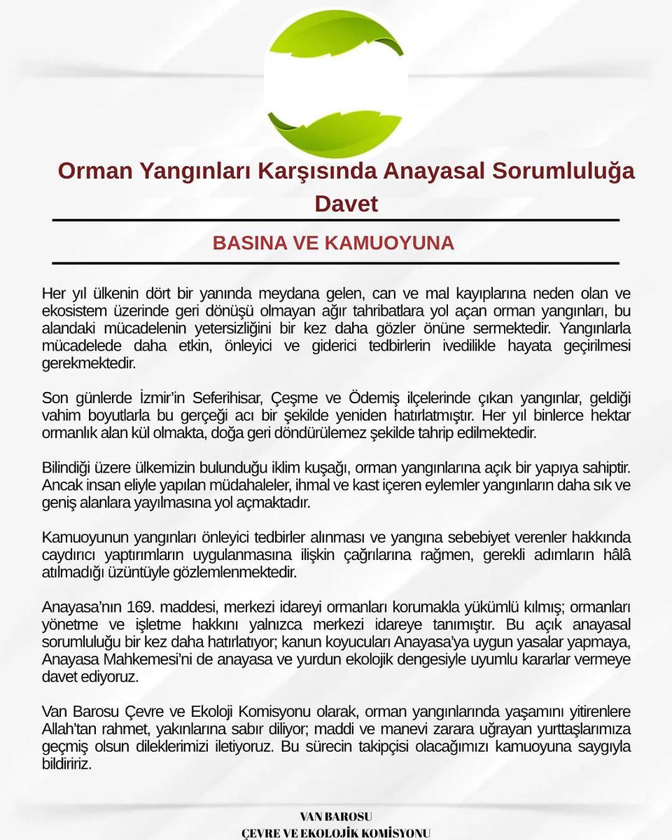 Van Barosu Çevre ve Ekoloji Komisyonu tweet media