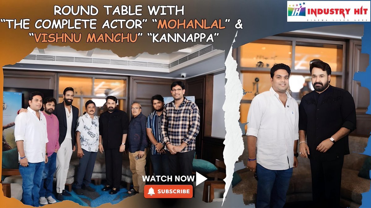 Round Table Conversation with The Complete Actor <a href="/Mohanlal/">Mohanlal</a> &amp; Dynamic <a href="/iVishnuManchu/">Vishnu Manchu</a> about #Kannappa

Check-out The Full Interview 👉🏻youtu.be/Rn0rVXFsLao?fe…

#KannappaMovie <a href="/kannappamovie/">Kannappa The Movie</a> 
#MohanLal #VishnuManchu #TheCompleteActor #Lalettan
