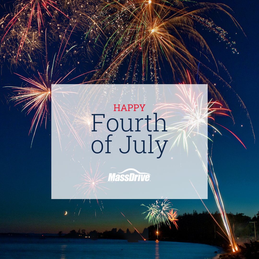Happy Fourth of July from MassDrive! 🎇🇺🇸 Wishing you a safe, fun, and memorable holiday. Drive safe, celebrate responsibly, and enjoy the long weekend!