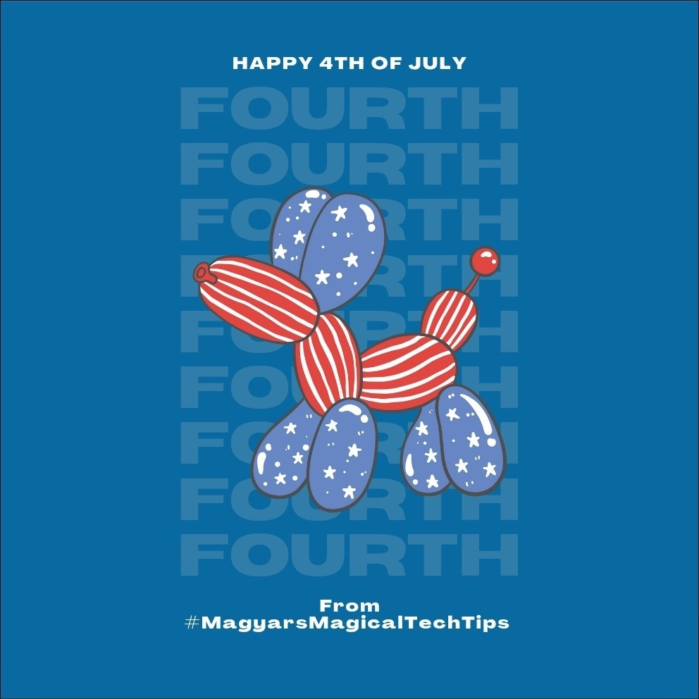 MrsMagyar's tweet image. 🎇🇺🇸 Happy 4th of July from #MagyarsMagicalTechTips!

Wishing you a day full of fireworks, freedom, and time away from your screen! 💻➡️🎆
Enjoy the red, white, and recharge today. You’ve earned it!

#TechBreak #IndependenceDay #DigitalWellness