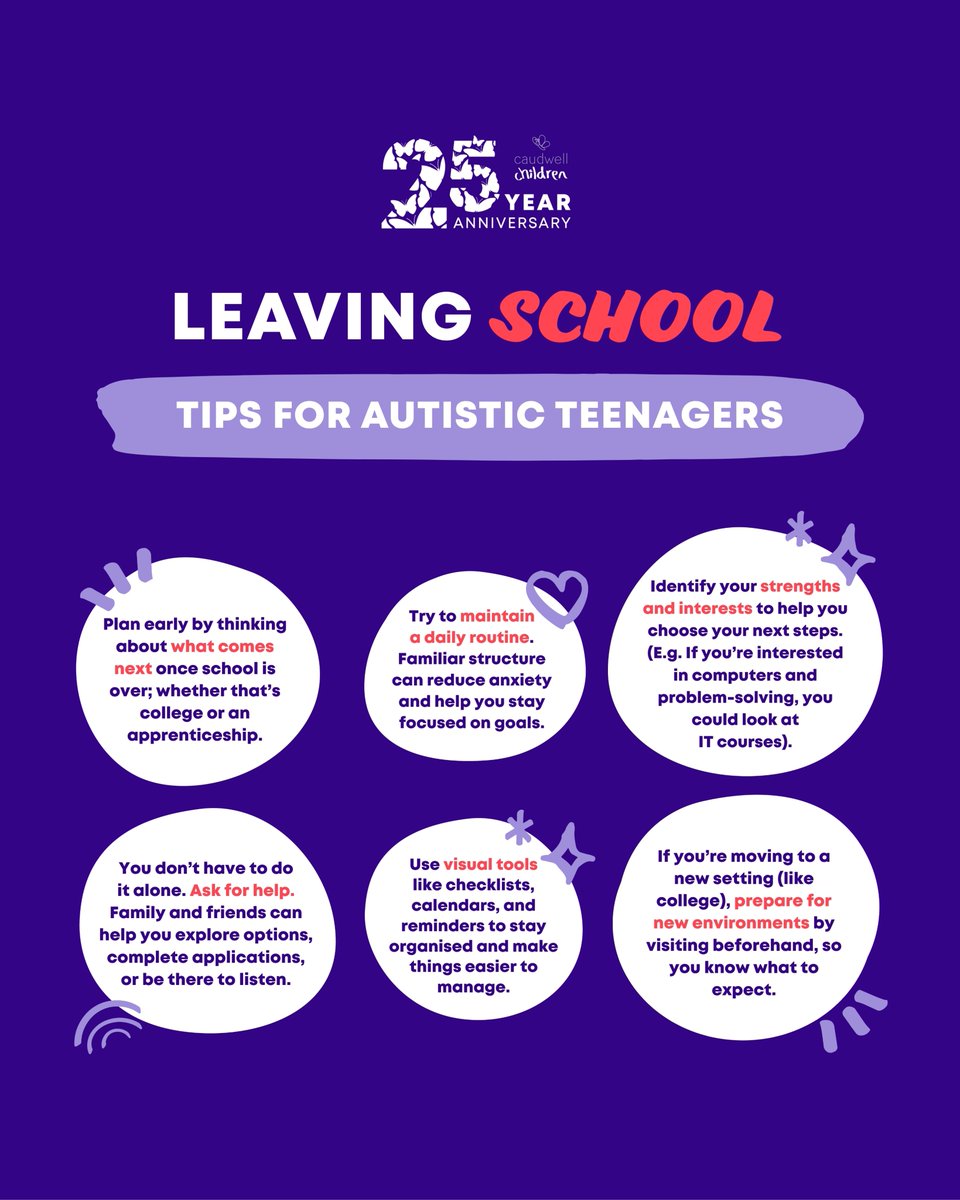 Leaving school can be a tough transition for #autistic teenagers. 📚

We've put together some tips to help support those struggling to feel more confident and in control. 💪

Everyone's journey is unique. 💬 Share our tips below!

#SchoolLeavers #Year11 #Autism
