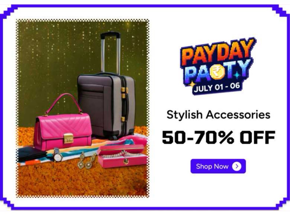 DealsofIndiaX's tweet photo. MYNTRA PAYDAY PARTY SALE IS LIVE!
Get 50-80% Off Across Top Categories
#myntra #myntrafashion #loot #DealsOfIndiaX #payday

https://t.co/cavkD2N3hM https://t.co/Qjstb93n21